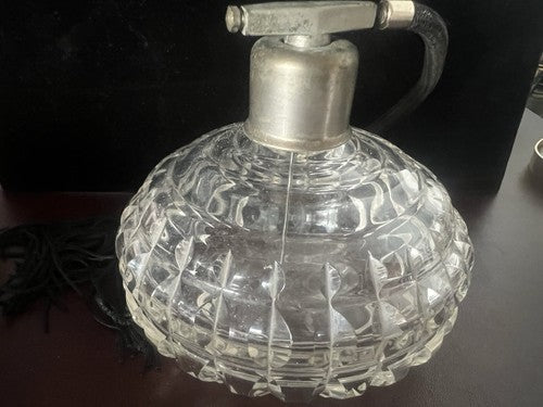 Holder Scent Of Glass Engraved With Pipette Large Format Original Vintage