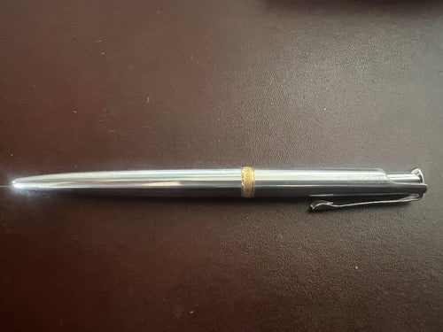Aurora Stylo-Plume Sphère Automatique Chrome Profils Doré Écrit Vintage