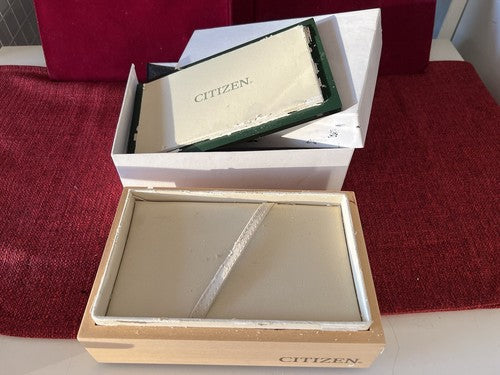 🔴 CITIZEN box scatola orologio Eco drive stiletto rigido custodia vintage