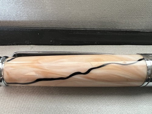 🔴 MARKSMAN penna sfera bicolore marmorizzata profili cromati scrive con scatola