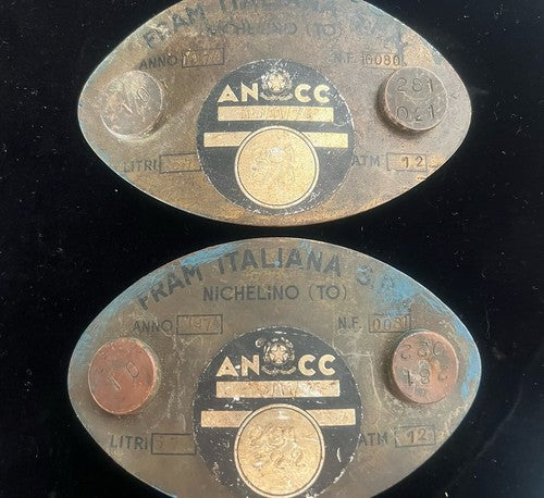 🔴 ANCC Fram Italiana-Schilder, Metallmedaillen, historische Wappen, NUMMERIERT 