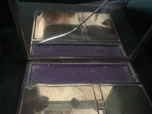 🔴 Porta cipria ART DECO specchio PORTASIGARETTE Brevetto 17837/36 vintage