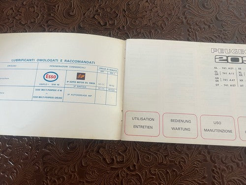 Peugeot 205 Booklet Car Use Maintenance International Original Vintage