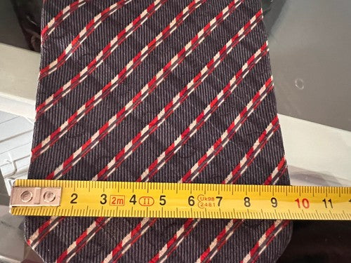Giorgio Armani Men's Tie Silk Pure Strips Cross Blue Red White