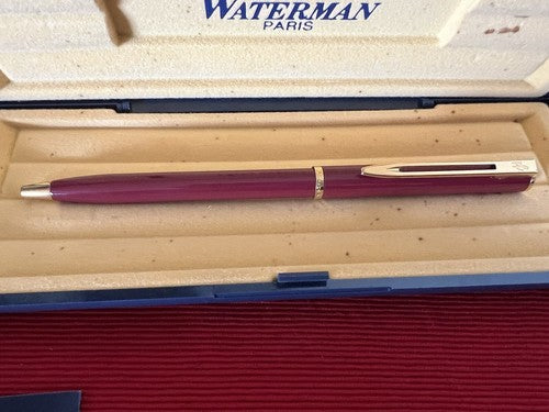 🔴 WATERMAN penna sfera lacca EXECUTIVE rosso bordeaux scrive garanzia