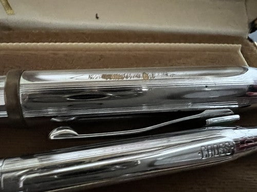 Cross Pens Sphere Laminated Vintage Chrome Dismantling Vehicle 2 Pens