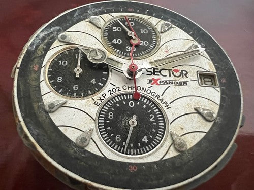 🔴 SECTOR Chronographenwerke Expander exp 202 Quarzzeiger Zifferblätter 