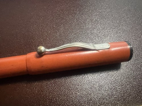 🔴 Penna stilografica ARANCIONE a leva scrive vintage 1930