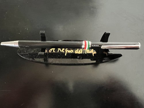 Aurora Stylo-Plume Sphère Marco Polo Laque Noire Italie Drapeau Écrit 