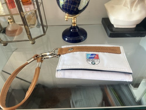 🔴 BMW portafoglio unisex MOTORRAD CLUB ITALIA bianco da collezione vintage