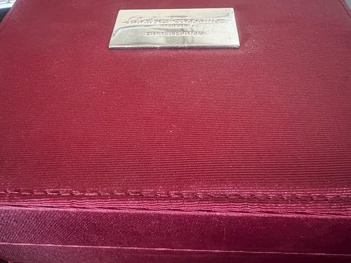 🔴 SALVATORE FERRAGAMO custodia occhiali fodero di tessuto rosso