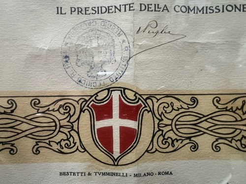 Diploma Appraiser Ragioniere With Stamp Stamps And Votes 23 July 1924