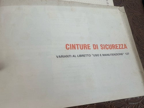 Fiat 127 Booklet Car Use Maintenance Italian Original Vintage