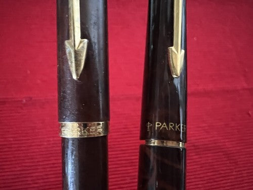 🔴 PARKER penna stilografica 180 lacca e sfera Parker 75 scrivono vintage