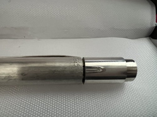 Stylo-Plume Sphère Argent Massif 925 Rayures Mécanisme Bouton Snap Vintage 8