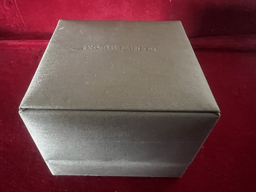 🔴 OSCAR LAUFER scatola anello astuccio custodia gioiello telato L 8