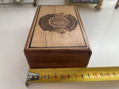 🔴 Lions Club Mosaik-Box, handgefertigte Sarg-Vintage-Box 5 