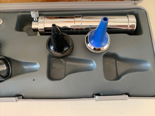🔴 GOWLLANDS OPHTHALMOSKOP, VINTAGE MEDIZINISCHER DIAGNOSESET MIT ETUI 