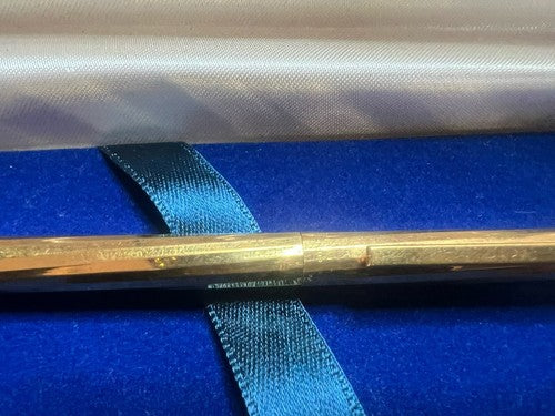 Waterman Stylo-Plume Sphère Torsadé Plaqué Or Facettes Avec Trousse Vintage