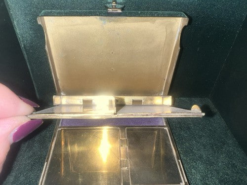 🔴 Porta cipria ART DECO specchio PORTASIGARETTE Brevetto 17837/36 vintage