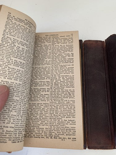 🔴 NEW TESTAMENT book German antique 1868 leather cover 