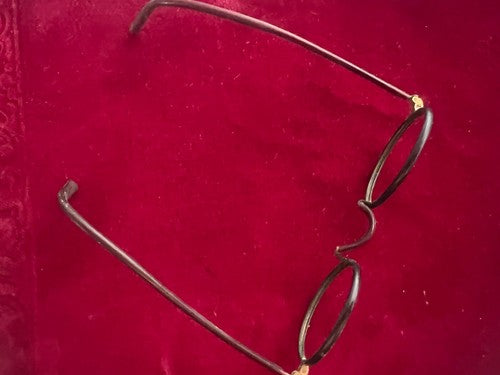 🔴 Montatura OCCHIALI ANTICHI metallo bachelite leggeri Charlie Chaplin 1800 n.2