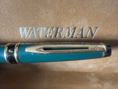 🔴 WATERMAN penna sfera resina verde smeraldo Emisphere francese scrive