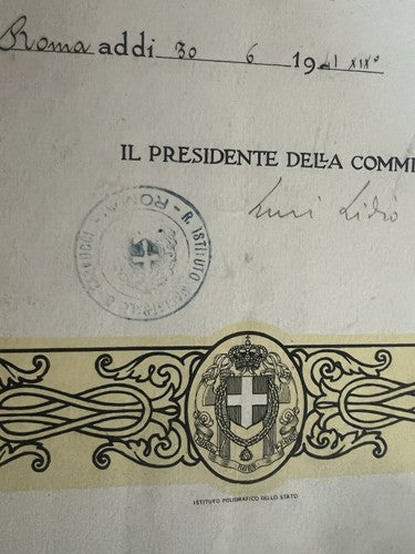 Regno D'Italie Diplôme Validation Magistrale D'Origine 30 Juin 1941