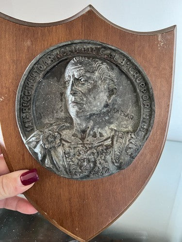 🔴 Military Crest CESARE 12 ARTILLERY REGIMENT Rimini group 1984 bronze 