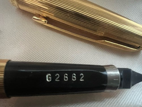 🔴 PARKER penna stilografica 75 placcata oro numerata pennino ORO 14 KT F nuova
