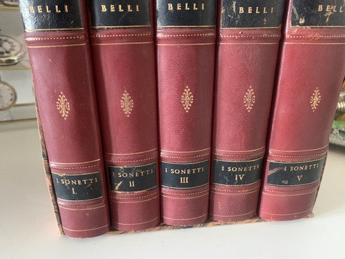🔴 Wunderschöne Sammlung aller römischen Sonette, 5 Bände, nummerierte Ausgabe, handgebunden 1966