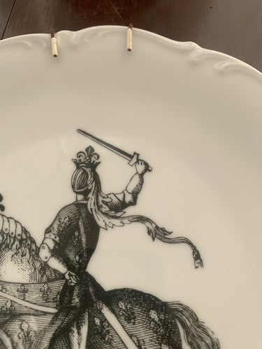 Tirschenreuth Assiette Porcelaine Germany A Mur Chevalier 1 Vintage 25 CM