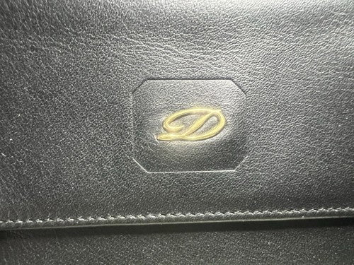 🔴 DUPONT portafoglio uomo pelle nera porta banconote carte tascabile NUOVO