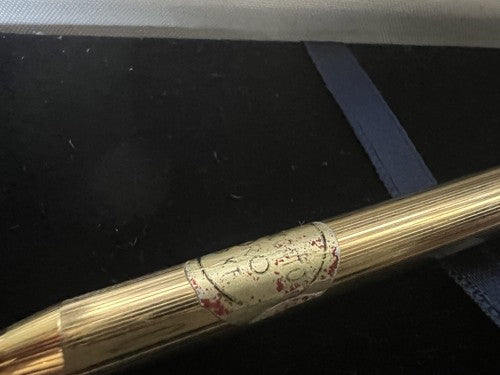 🔴 MORRIS penna sfera placcata oro 18 KT con piccoli segni erosione vintage