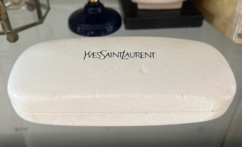 🔴 YSL custodia occhiali YVES SAINT LAURENT fodero bianco interno nero