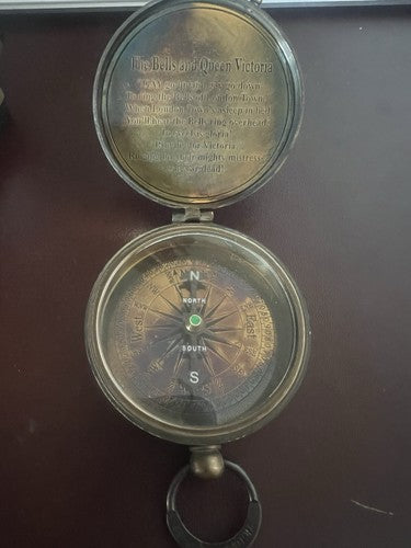 🔴 Bussola inglese ottone grande formato per navigazione stile vittoriano
