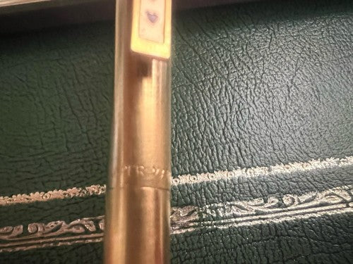 🔴 PAPERMATE penna sfera dorata scrive con scatola Trayvou pubblicitaria vintage
