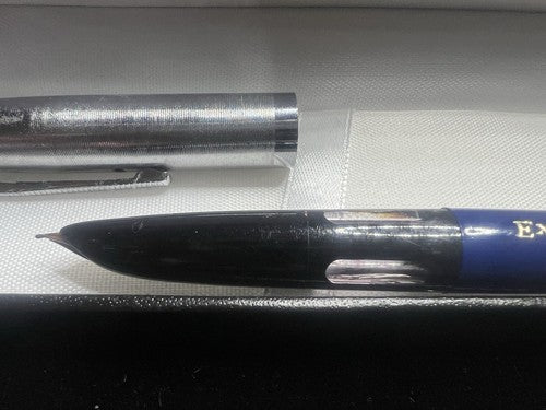 🔴 TOUJOURS penna stilografica BLU pistone placcata oro vintage