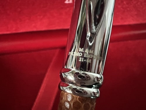 🔴 PRIMO EMPORIO penna sfera cromata pelle 2168 con scatola mai usata