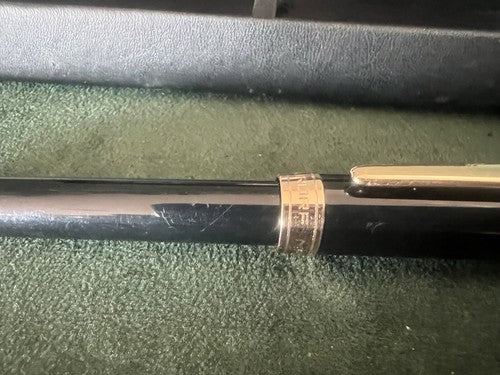 Aurora Stylo-Plume Sphère Tu Laque Noire Profils Or Rose Avec Trousse 