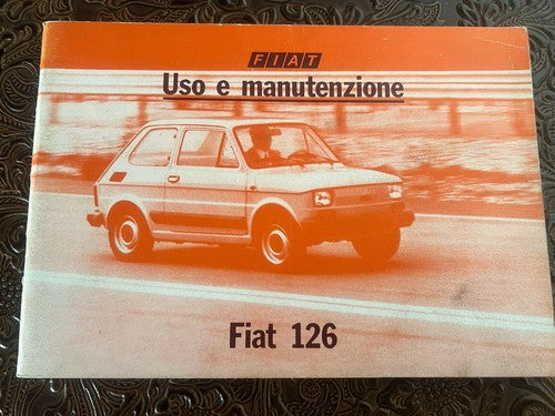 Fiat 126 Booklet Car Use Maintenance Italian Original Vintage
