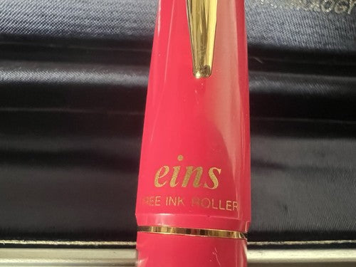 🔴 OHTO penna sfera roller EINS CFR 10 rosa profili dorati scrive con custodia