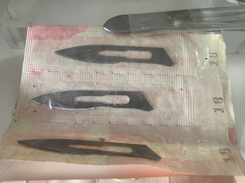 Surgical Scalpel And Blades Collection From The Early 1900s Display