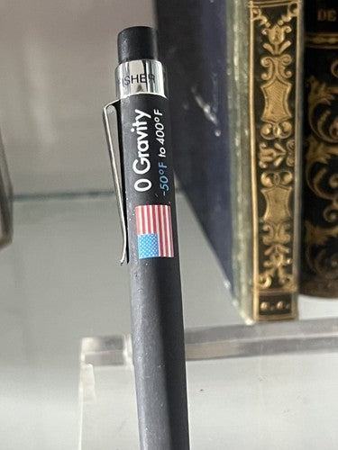 🔴 FISCHER Spacetec penna sfera nera meccanismo a pulsante scrive, vintage