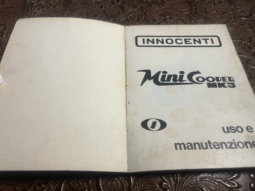 Mini Cooper MK3 Livret Voiture Utilisation et Entretien Vintage Original
