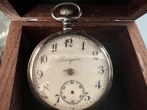 🔴 REMONTOIR orologio tasca ARGENTO 800 cilindri manuale da revisionare parti