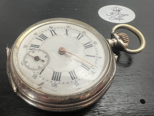 🔴 LEON PERRIN orologio tasca ARGENTO 800 cesellato da revisionare parti