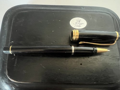 Aurora Pen Sphere Roller Ipsilon Totally Black Gold Marking Roller 