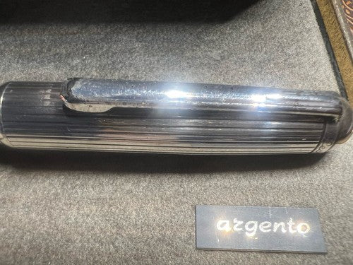 🔴 LECCE PEN Kugelschreiber aus massivem 925er Silber mit Drehmechanismus schreibt 