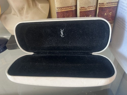 🔴 YSL custodia occhiali YVES SAINT LAURENT fodero bianco interno nero